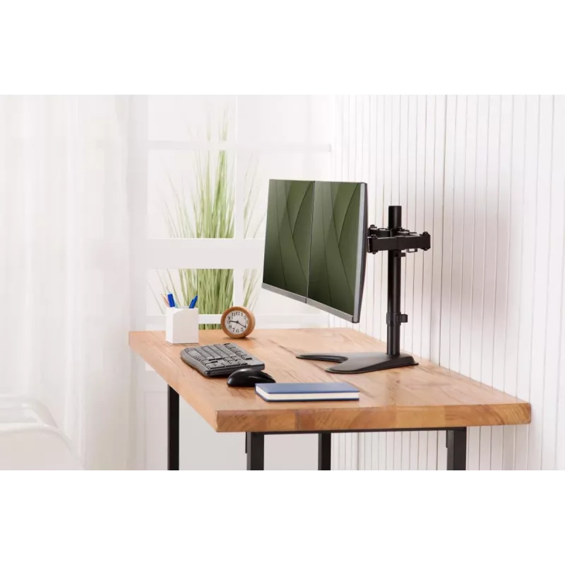 DIGITUS Universal Dual Monitor Stand 17-32in 2x 8kg (max.) Black