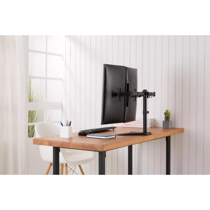 DIGITUS Universal Dual Monitor Stand 17-32in 2x 8kg (max.) Black