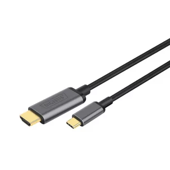 DIGITUS USB-C - HDMI Adapter, 2m 4K/30Hz, black, metal housing