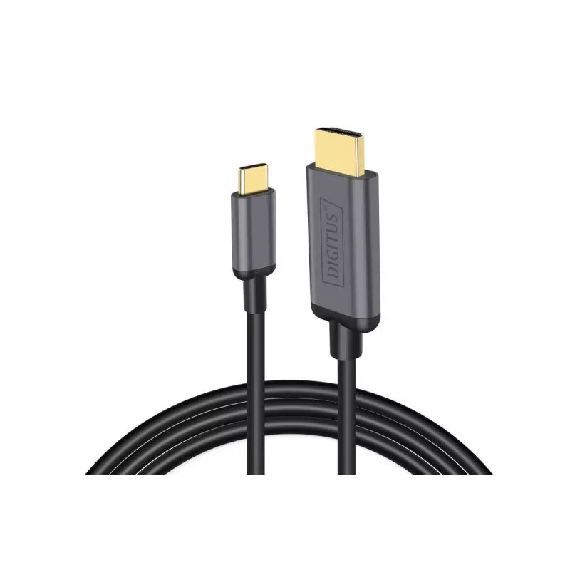 DIGITUS USB-C - HDMI Adapter, 2m 4K/30Hz, black, metal housing