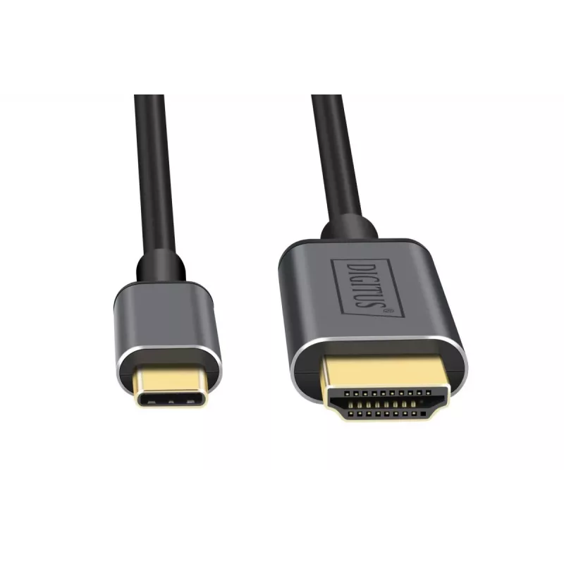 DIGITUS USB-C - HDMI Adapter, 2m 4K/30Hz, black, metal housing