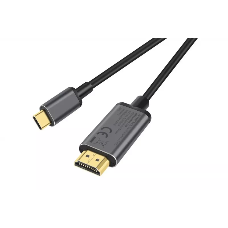 DIGITUS USB-C - HDMI Adapter, 2m 4K/30Hz, black, metal housing