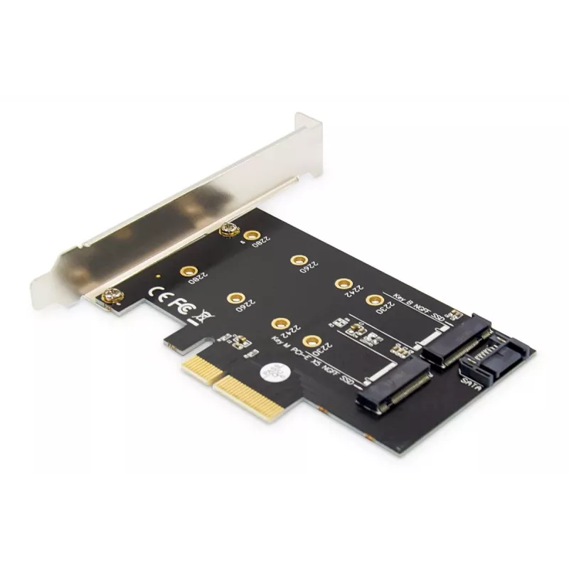 DIGITUS M.2 NGFF/NVMe SSD Pci-e Add-On card supports B, M and B+M Key, size 80,60,42 and 30mm