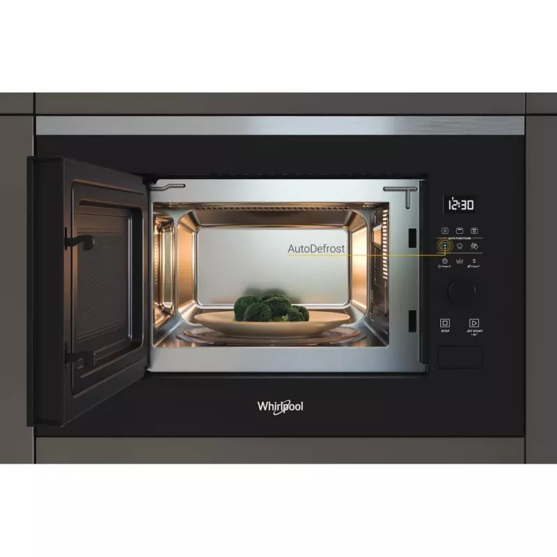 Built-in grill microwave WHIRLPOOL WMF201G, 800 W, 20 L, stainless steel/black