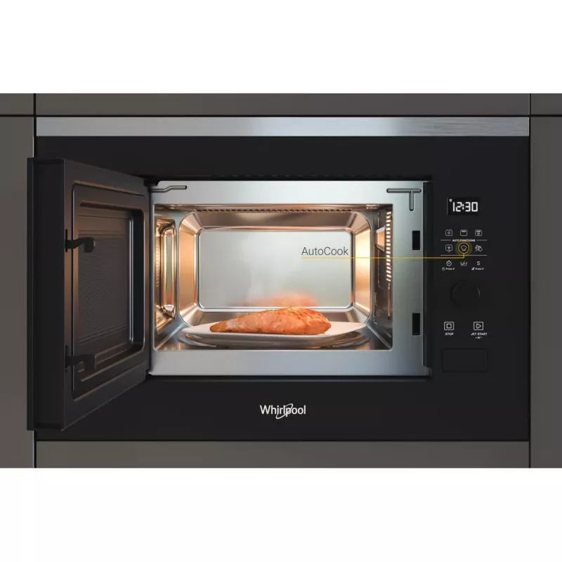 Built-in grill microwave WHIRLPOOL WMF201G, 800 W, 20 L, stainless steel/black