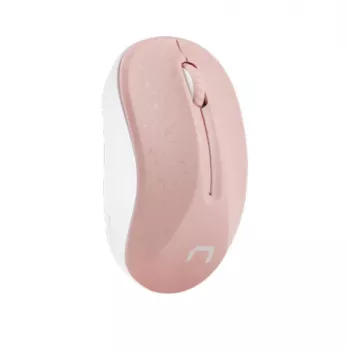 Wireless RF Optical Mouse NATEC Toucan Office — Ambidextrous, 1600 DPI, 3 Buttons, Wheel, White/Pink