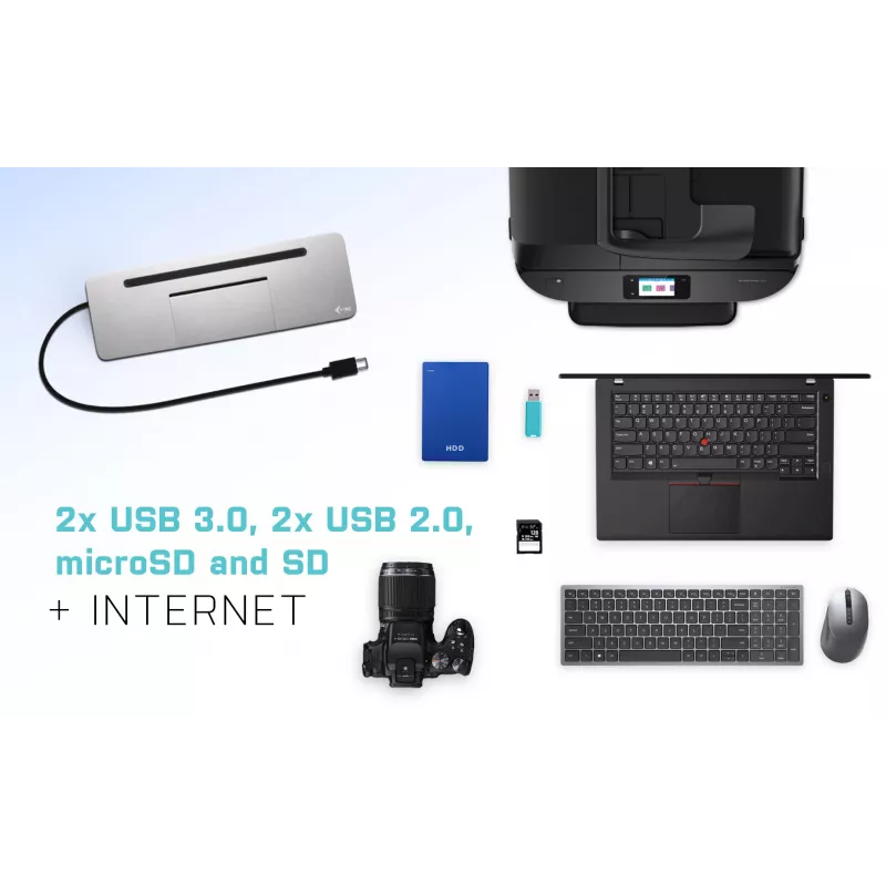 i-tec Metal USB-C Ergonomic 4K 3x Display Docking Station + Power Delivery 85 W