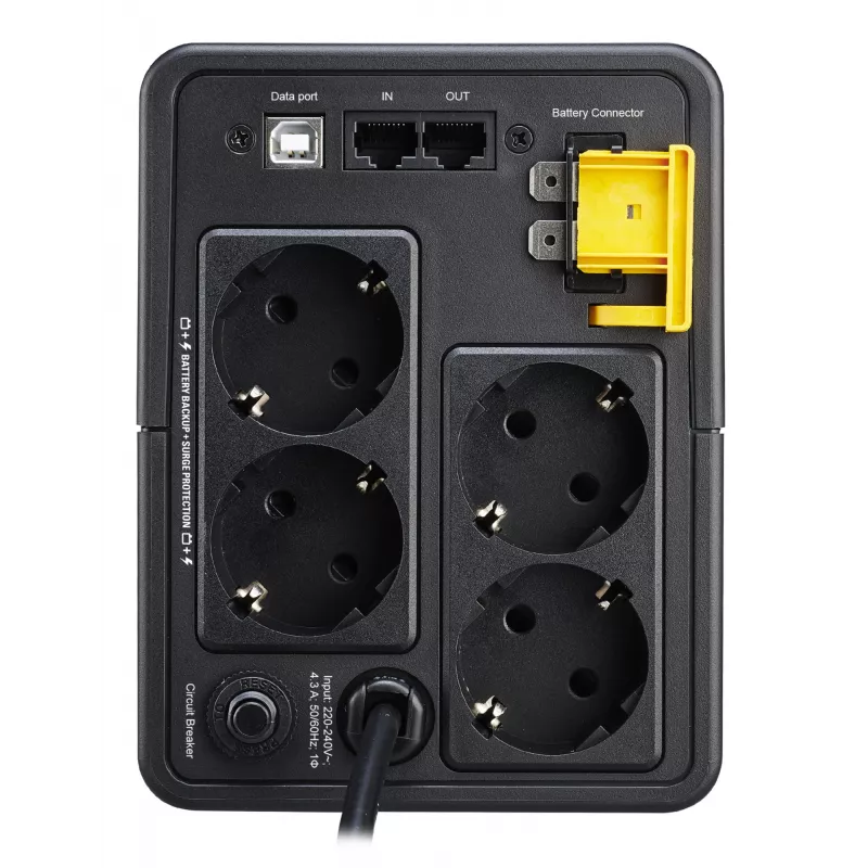 APC Back-UPS, 950VA, Tower, 230V, 4x CEE 7/7 Schuko outlets, AVR