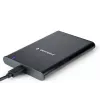 GEMBIRD USB 3.1 2.5in SATA HDD Enclosure with Type-C Port, Brushed Aluminum - Black