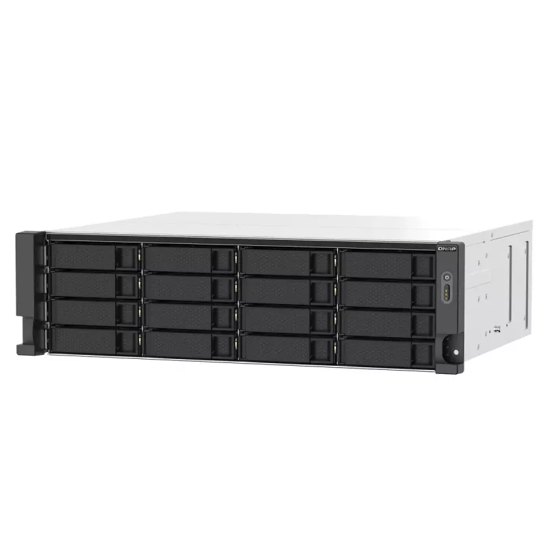 QNAP TS-1673AU-RP-16G NAS/storage server Rack (3U) Ryzen Embedded V1500B 16 GB DDR4 0 TB QNAP QTS Black, Grey