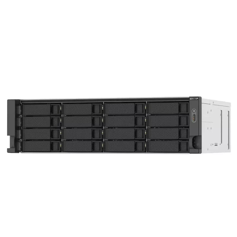 QNAP TS-1673AU-RP-16G NAS/storage server Rack (3U) Ryzen Embedded V1500B 16 GB DDR4 0 TB QNAP QTS Black, Grey