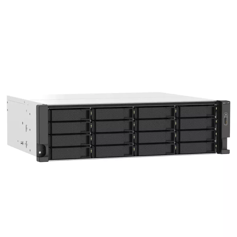 QNAP TS-1673AU-RP-16G NAS/storage server Rack (3U) Ryzen Embedded V1500B 16 GB DDR4 0 TB QNAP QTS Black, Grey