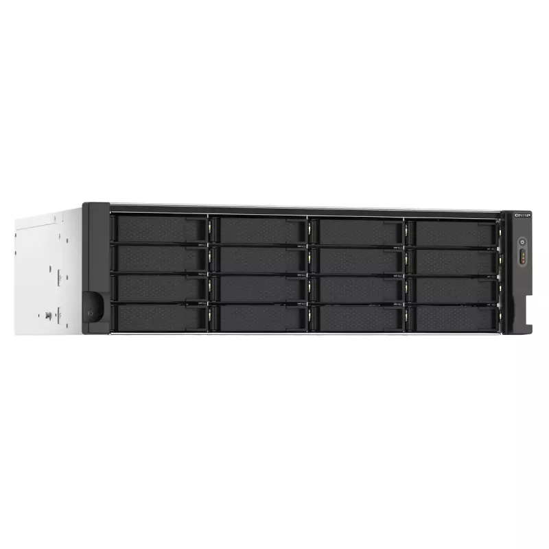 QNAP TS-1673AU-RP-16G NAS/storage server Rack (3U) Ryzen Embedded V1500B 16 GB DDR4 0 TB QNAP QTS Black, Grey