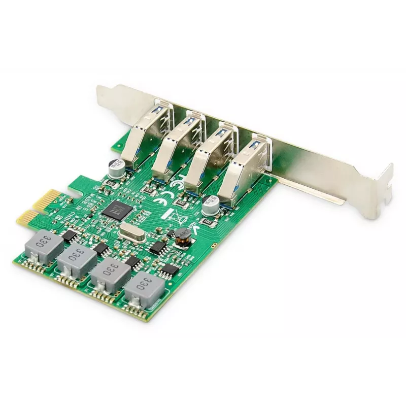 DIGITUS USB Pci-e Add-On card USB3.0, 4-port A/F, ChIPSet: VL805, self powered