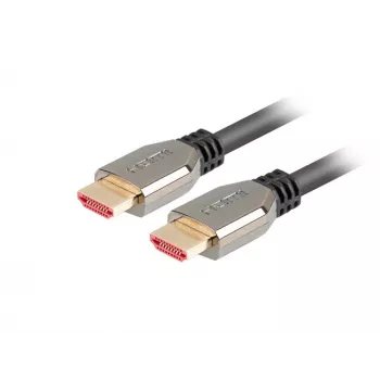 HDMI cable LANBERG CA-HDMI-30CU-0018-BK — HDMI 2.1, 1.8 m, 48 Gbit/s, 7680×4320, 240 Hz, ARC, eARC/Ethernet support