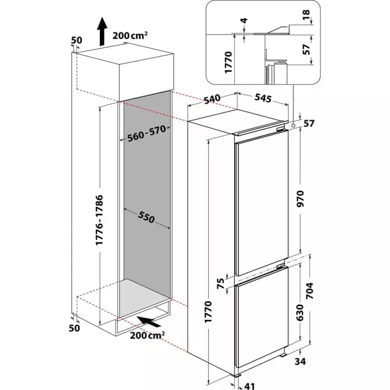 Whirlpool ART66122 Built-in Refrigerator 273 L