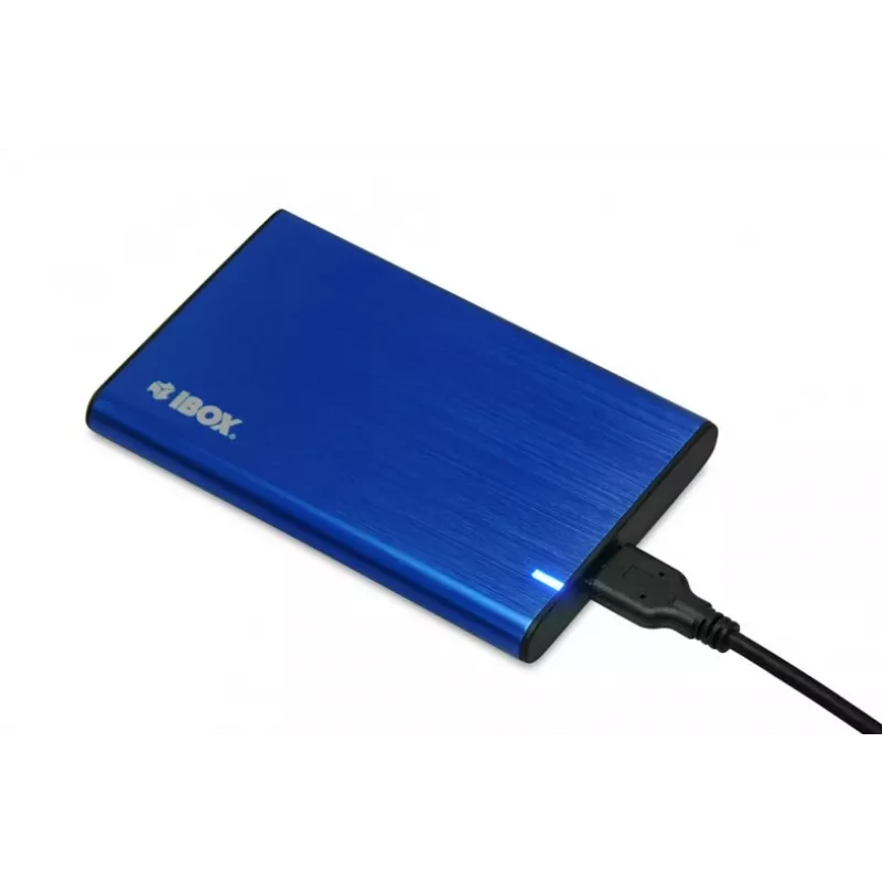HDD/SSD enclosure IBOX HD-05 — 2.5 inch SATA III, USB 3.2 Gen 1 (Micro-USB B), up to 10 TB, blue