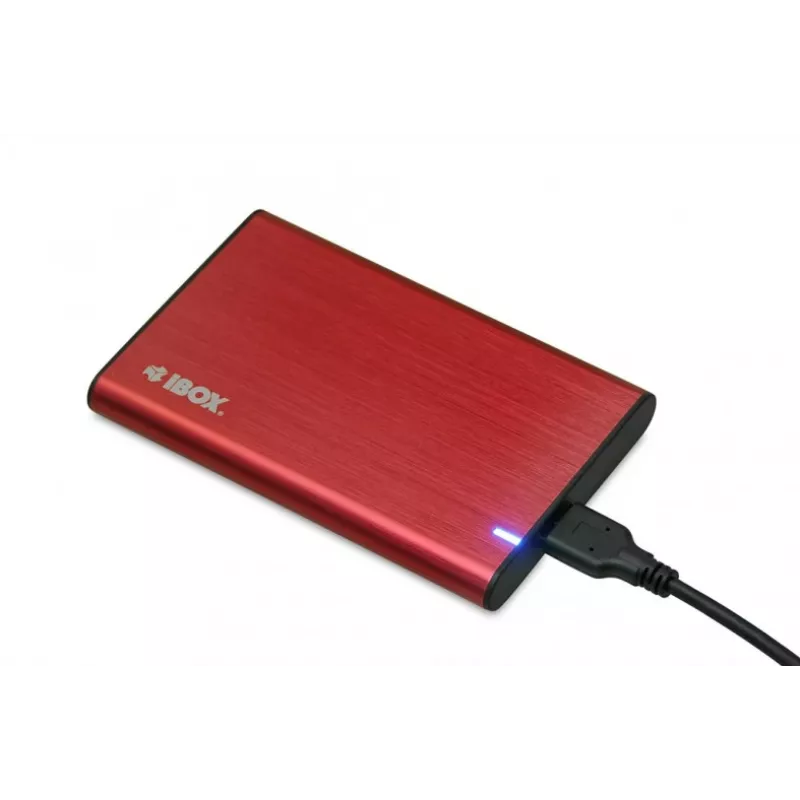 HDD/SSD enclosure IBOX HD-05 Red 2.5 inch — USB 3.2 Gen 1 (5 Gbit/s), JMicron JMS578, up to 10 TB