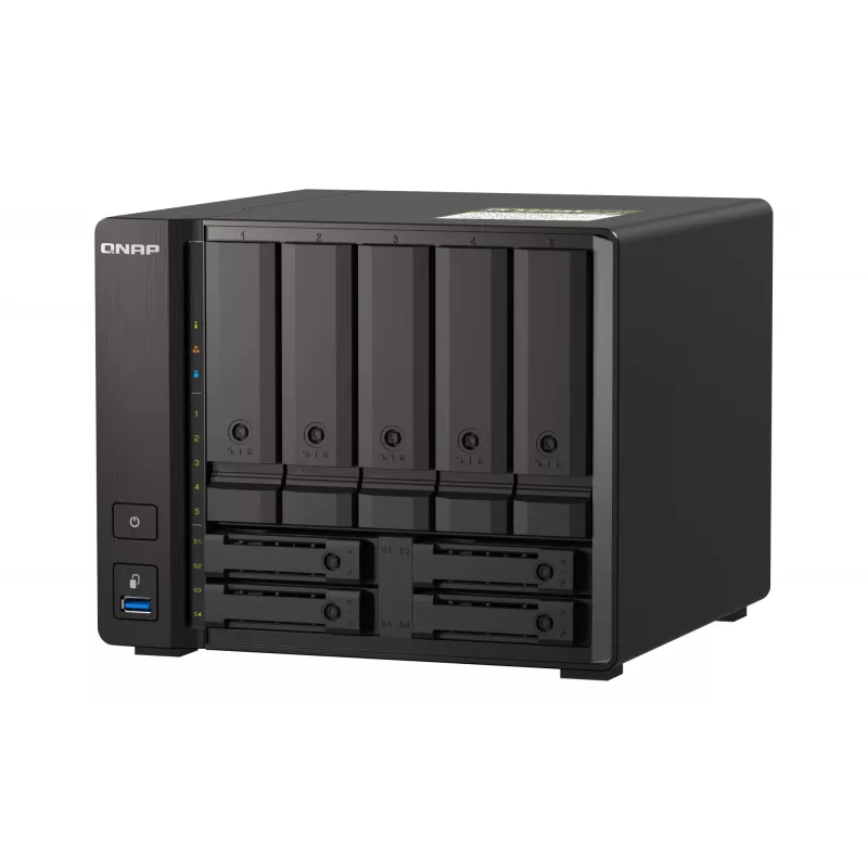 QNAP TS-H973AX NAS Tower Ryzen Embedded V1500B 32 GB DDR4 0 TB QuTS hero Black