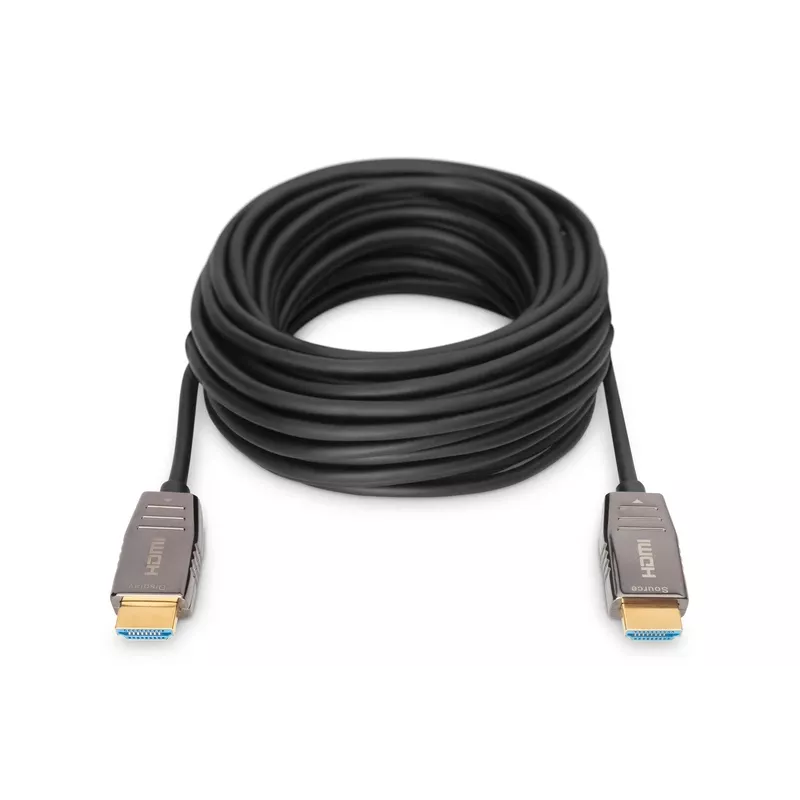 DIGITUS HDMI AOC hybrid-fiber connection cable, Type A M/M, 15m UHD 8K@60Hz, CE, black