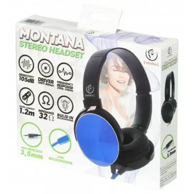 Stereo Headphone Rebeltec MONTANA BLU