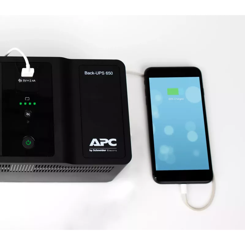 APC Back-UPS 650VA 230V 1 USB charging port - (Offline-) USV uninterruptible power supply (UPS) Standby (Offline) 0.65 kVA 400 W 8 AC outlet(s)