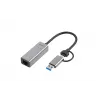 i-tec Metal USB-C/USB-A 2.5Gbps Ethernet Adapter, Wired, USB Type-A/USB Type-C, Ethernet, 2500 Mbit/s, Grey