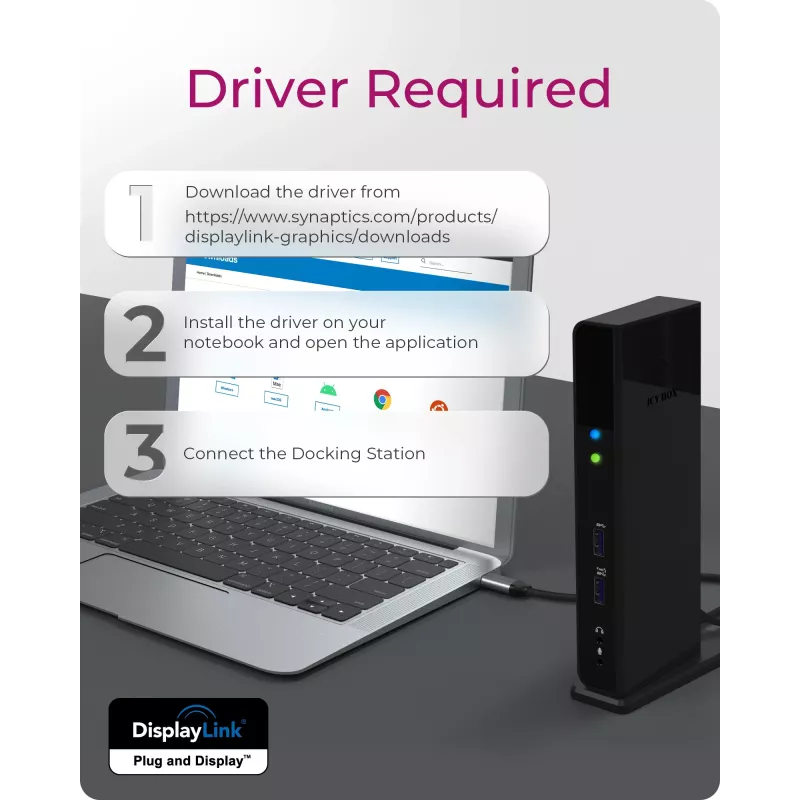 ICY BOX IB-DK2251AC Wired USB 3.2 Gen 2 (3.1 Gen 2) Type-A Black