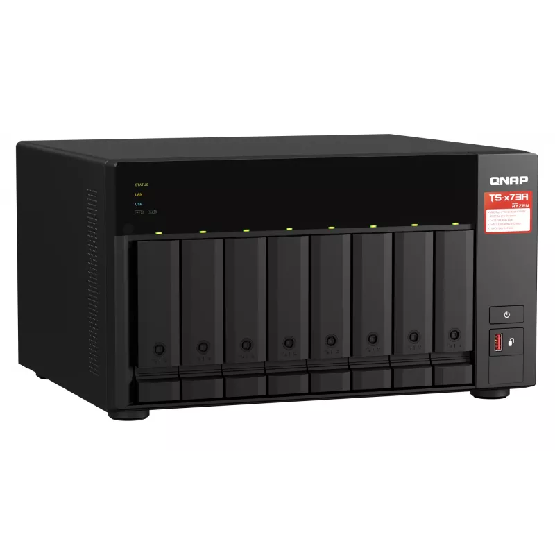 QNAP TS-873A NAS Tower Ryzen Embedded V1500B 8 GB DDR4 0 TB QNAP Turbo System Black