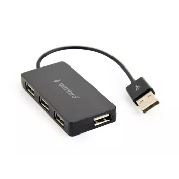 USB hub Gembird UHB-U2P4-04 — 4-port USB 2.0, plug-and-play, black, 480 Mbit/s