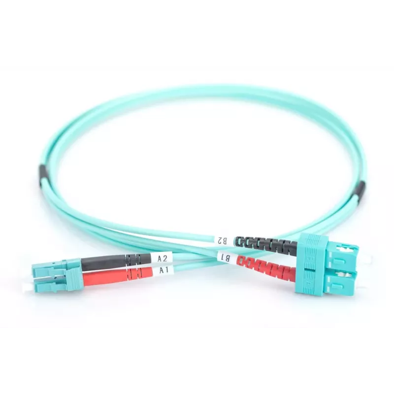 DIGITUS Fiber Optic Patch Cord, LC to SC Multimode 50/125 µ, Duplex Length 2m Class OM3