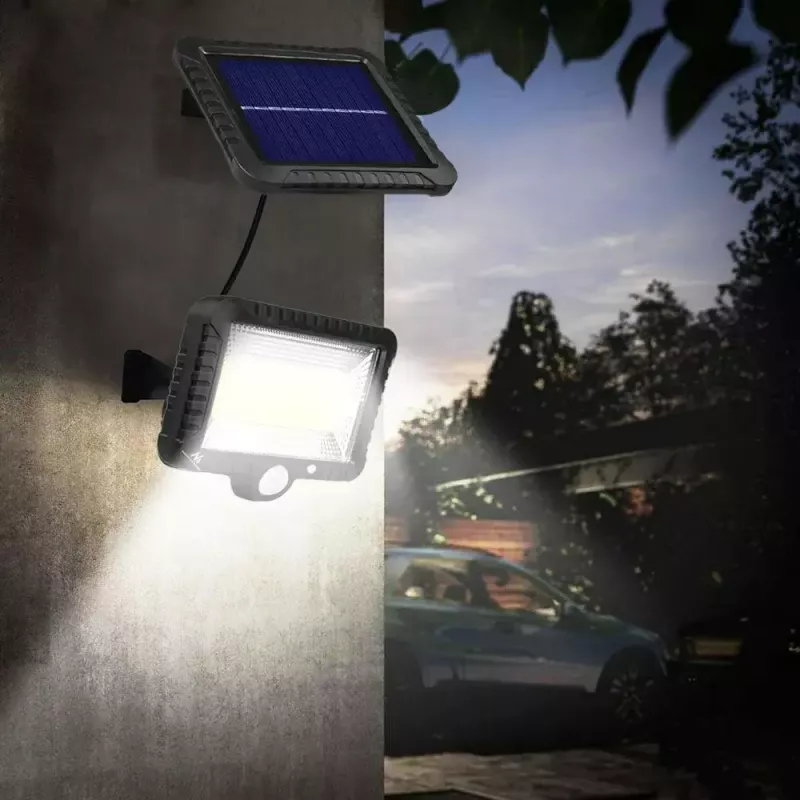 Outdoor solar LED floodlight MACLEAN MCE438, 5W, 400 lm, IP44, Li-Ion 5.2V, wall-mounted, white light, black