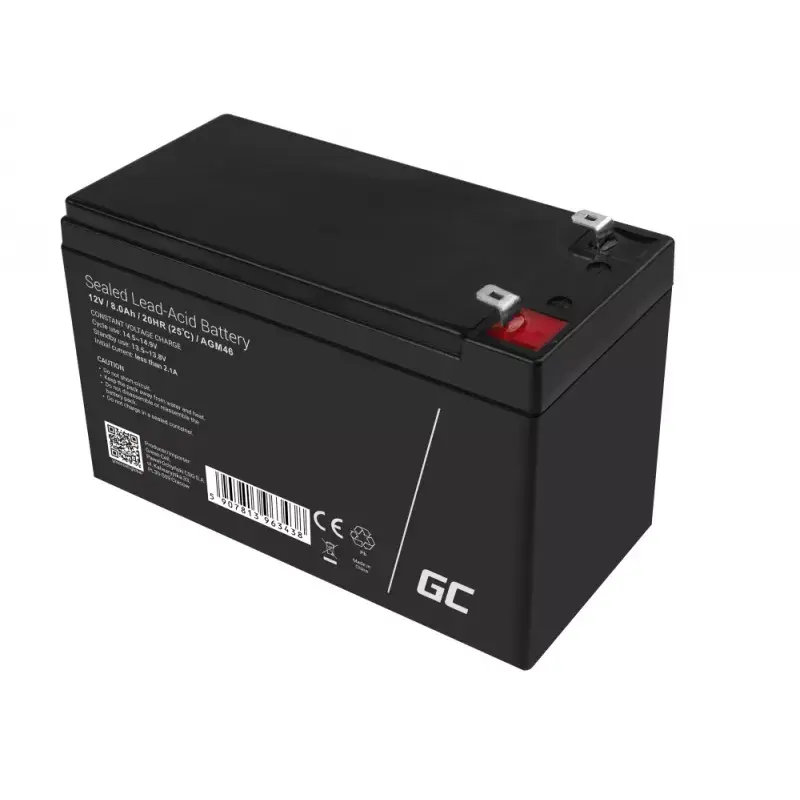 Rechargeable 12V Sealed Lead Acid Battery Green Cell AGM46, 8000 mAh, 2.15 kg, VRLA