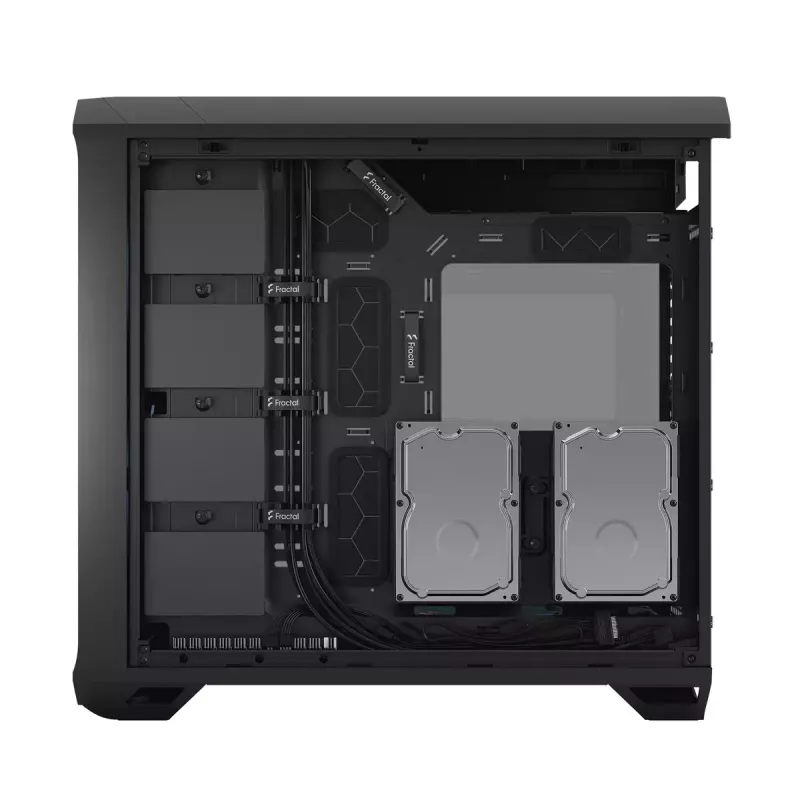 PC Tower case Fractal Design Torrent Tower Black — supports ATX/EATX/ITX, 2x180mm front fans, 2x3.5 inch bays, 4x2.5 inch bays, tempered glass