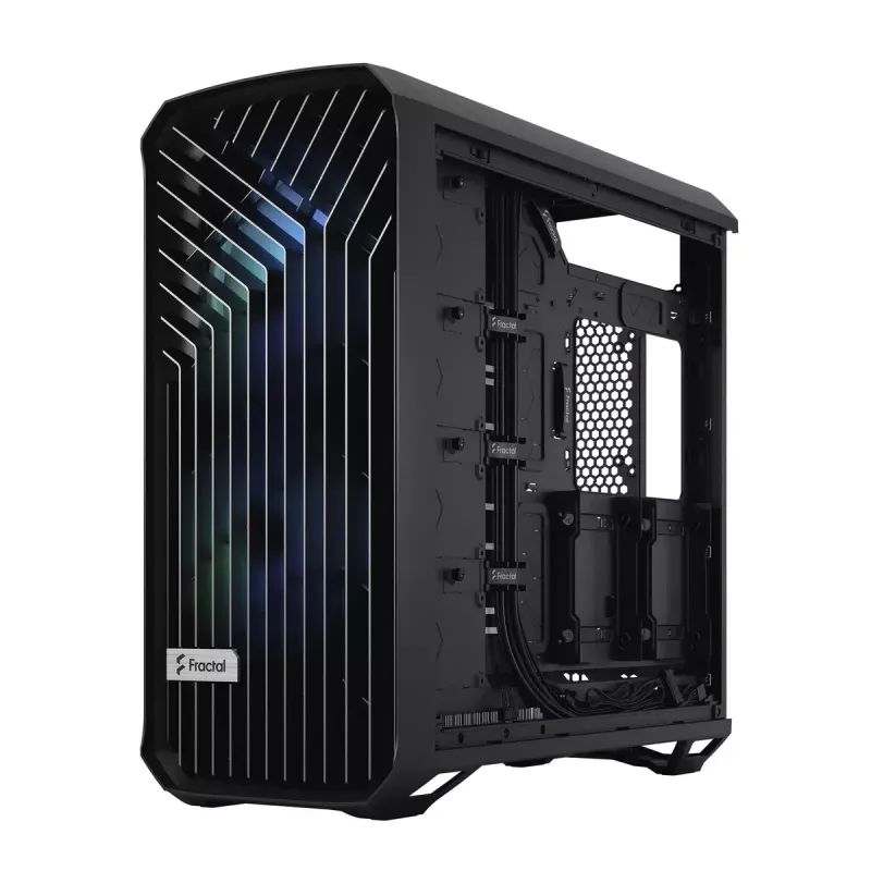 PC Tower case Fractal Design Torrent Tower Black — supports ATX/EATX/ITX, 2x180mm front fans, 2x3.5 inch bays, 4x2.5 inch bays, tempered glass