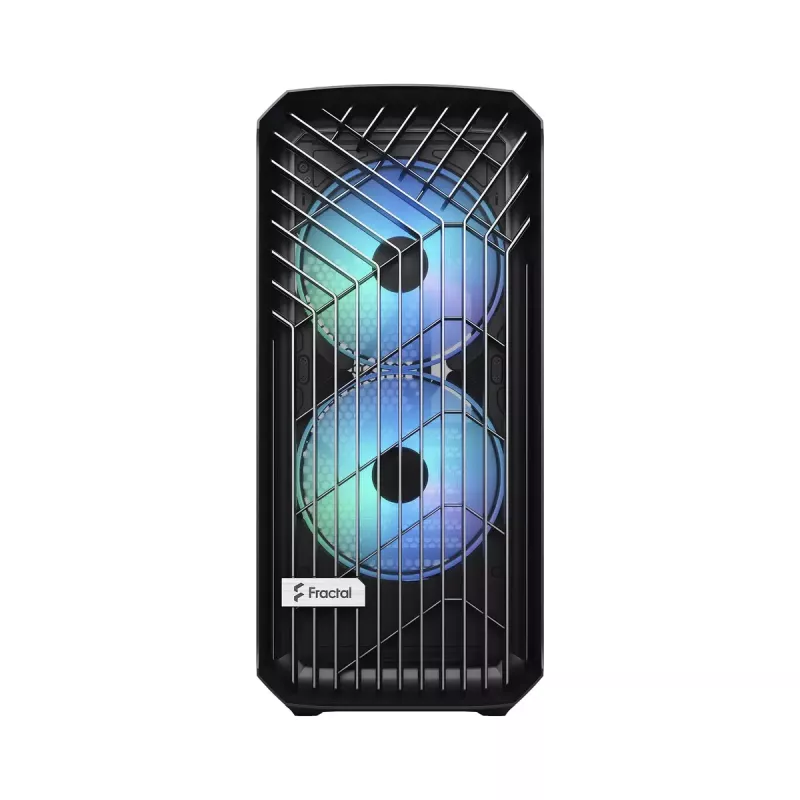 PC Tower case Fractal Design Torrent Tower Black — supports ATX/EATX/ITX, 2x180mm front fans, 2x3.5 inch bays, 4x2.5 inch bays, tempered glass