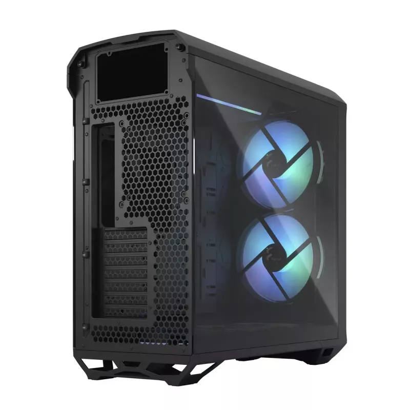 PC Tower case Fractal Design Torrent Tower Black — supports ATX/EATX/ITX, 2x180mm front fans, 2x3.5 inch bays, 4x2.5 inch bays, tempered glass