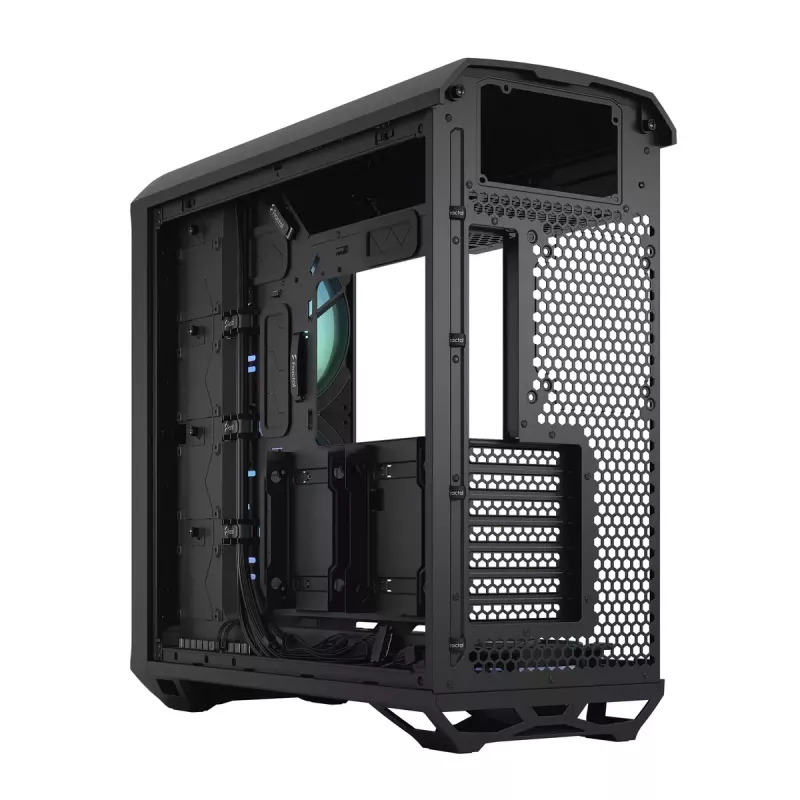PC Tower case Fractal Design Torrent Tower Black — supports ATX/EATX/ITX, 2x180mm front fans, 2x3.5 inch bays, 4x2.5 inch bays, tempered glass