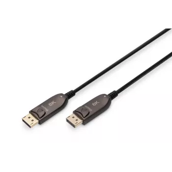 DIGITUS DisplayPort AOC hybrid-fiber connection cable M/M UHD 8K@60Hz, CE, black 20m