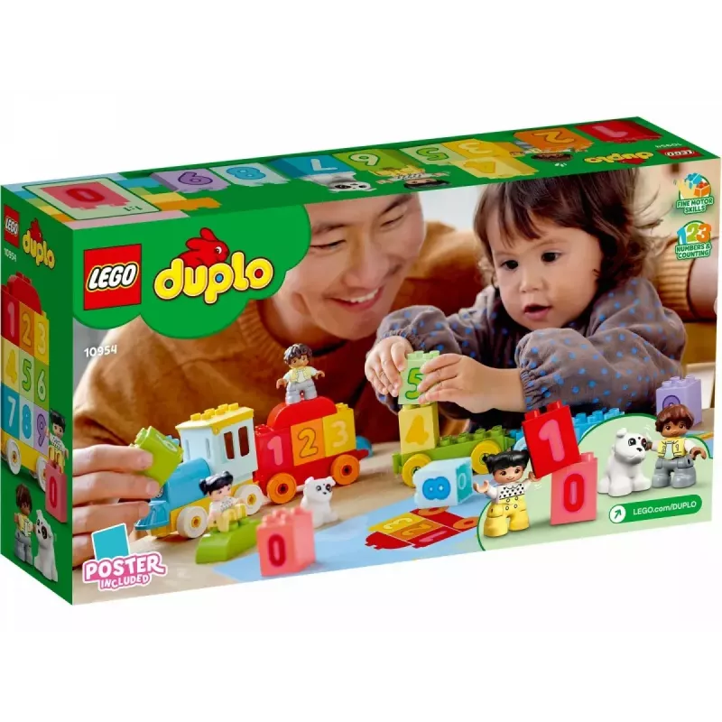 LEGO DUPLO number train 10954 – early learning train with numbered carriages for counting and sorting