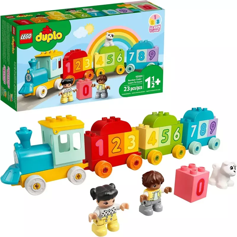 LEGO DUPLO number train 10954 – early learning train with numbered carriages for counting and sorting