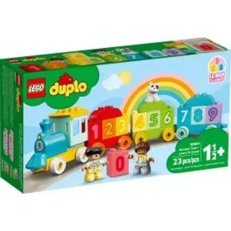 LEGO DUPLO number train 10954 – early learning train with numbered carriages for counting and sorting