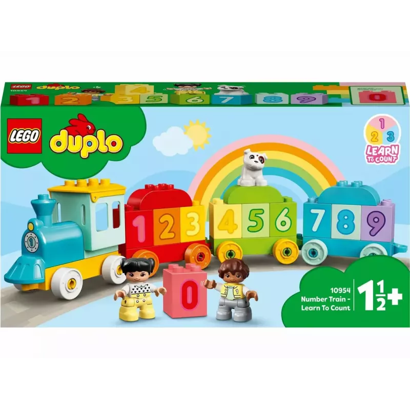 LEGO DUPLO number train 10954 – early learning train with numbered carriages for counting and sorting