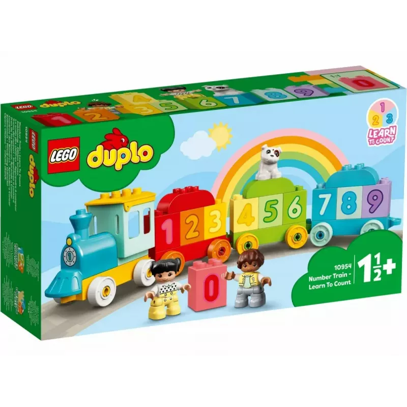 LEGO DUPLO number train 10954 – early learning train with numbered carriages for counting and sorting