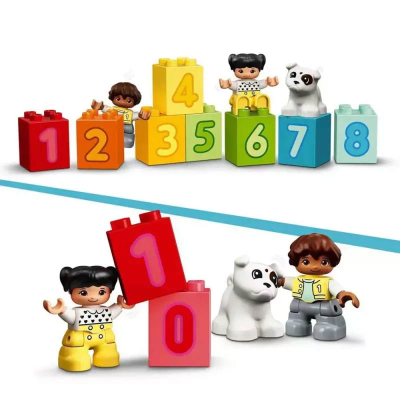 LEGO DUPLO number train 10954 – early learning train with numbered carriages for counting and sorting