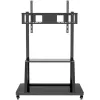 Portable flat panel floor stand TECHLY Signage Display Mount ICA-TR30 — for 55 inch–100 inch screens, VESA 1200x600, max load 150 kg, wheels, black