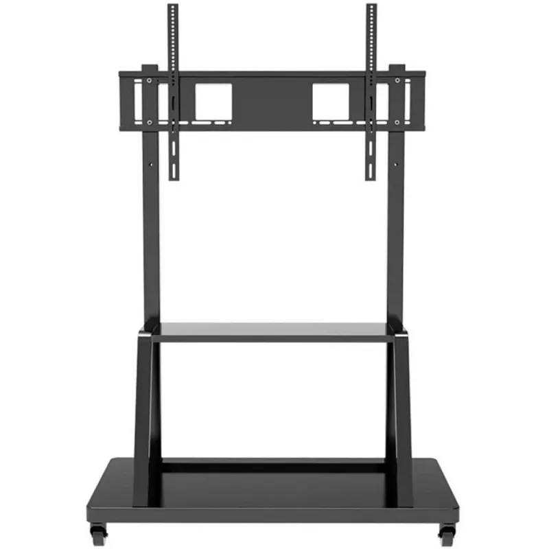 Portable flat panel floor stand TECHLY Signage Display Mount ICA-TR30 — for 55 inch–100 inch screens, VESA 1200x600, max load 150 kg, wheels, black