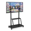 Portable flat panel floor stand TECHLY Signage Display Mount ICA-TR30 — for 55 inch–100 inch screens, VESA 1200x600, max load 150 kg, wheels, black