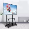 Portable flat panel floor stand TECHLY Signage Display Mount ICA-TR30 — for 55 inch–100 inch screens, VESA 1200x600, max load 150 kg, wheels, black
