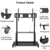 Portable flat panel floor stand TECHLY Signage Display Mount ICA-TR30 — for 55 inch–100 inch screens, VESA 1200x600, max load 150 kg, wheels, black